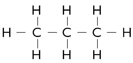 Molecule of propane 