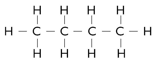 Molecule of butane (C4H10)