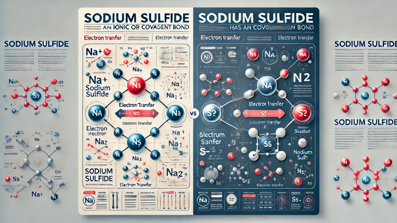 the infographic illustrating whether sodium sulfide has an ionic or covalent bond, with a side-by-side comparison and clear explanations. Let me know if you need any additional details or adjustments.